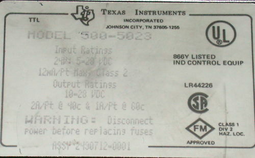 TEXAS INSTRUMENTS HIGH SPEED PULSE INPUT MODEL 500-5023
