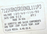 Honeywell 7121KBN2GR00N0L111P3 Solenoid Valve 110-120 Volts