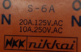 Nikkai S-6A Toggle Switch 10-20A 125-250VAC