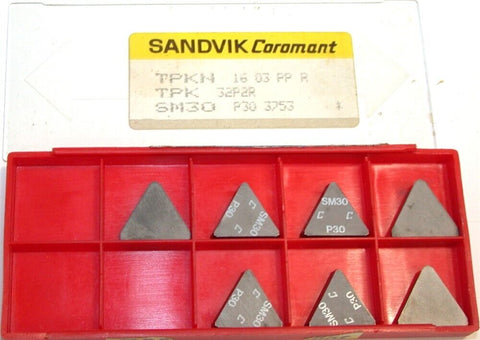 Lot of 7 Sandvik Indexable Milling Carbide Inserts TPKN 16 03 PP R SM30
