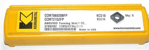 5 New Kennametal Screw-On Indexable Carbide Turning Inserts CCMT2152FP KCU10
