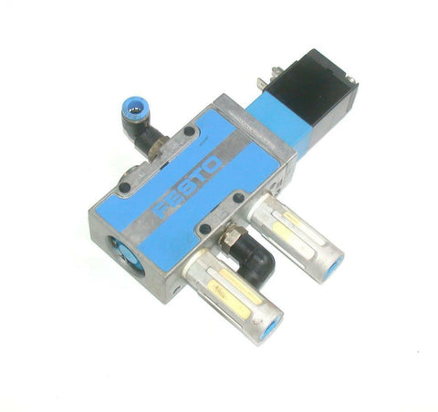 FESTO   MVH-5-1/4   SOLENOID VALVE W/FITTINGS  20.4-26.4 VDC 1/4 NPT