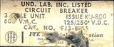 ITE FJ3-B125 3-Pole Circuit Breaker 125A 600V 3 Phase Bolt-On Mount
