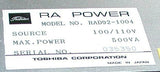 Toshiba  RAD92-1004  DC Power Supply Module 100/110 VAC 500 VA 4 Amp