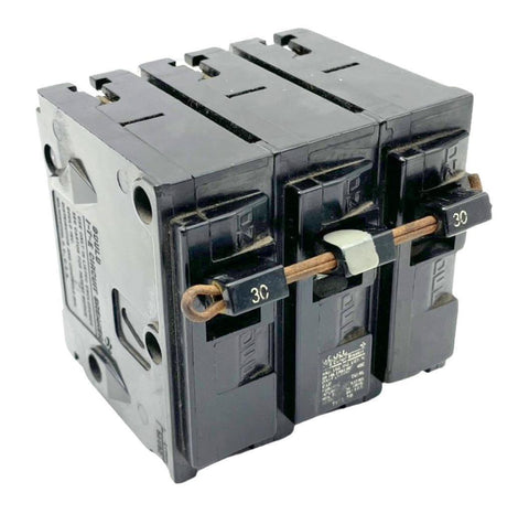 Gould ITE Q330 3-Pole Miniature Circuit Breaker 30A 240VAC 3 Phase Plug in Mount
