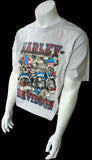 Harley Davidson Motorcycle Men's Skull Graphic Light Gray Shirt Size Large