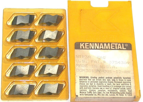 10 Kennametal Top Notch 1.25-4.00 mm Pitch & 6-20 TPI Threading Insert NTP3R K68