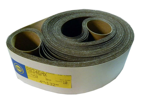 NEW HERMES ABRASIVE RB346MX 4" X 132" 50 GRIT PACK OF 10 SANDING BELT (9 AVAIL)