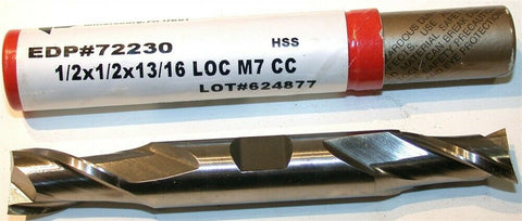 Up to 7 New Brubaker 1/2" Diameter 1/2" Shank 2 Flute HSS End Mill 72230