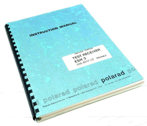 Polarad ESH 3 Test Reciever Service Manual