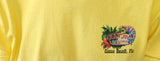 Anvil Men's Ron Jon Surf Shop Peace Sun & Surf Cocoa Beach Yellow Shirt Size L