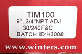 Winters TIM100 Thermometer 9" Face 3/4" NPT 30-240°F