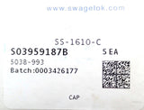 Swagelok SS-1610-C Stainless Steel Cap For 1" OD Tubing