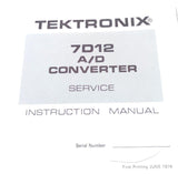 Tektronix 7D12 A/D Converter Service Instruction Manual