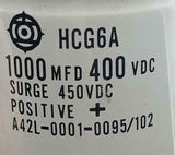 Fanuc HCG6A Capacitor 1000 MFD 400 VDC A42L-0001-0095/102