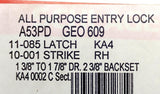 Schlage A53PD GEO 609 Grade 2 All Purpose Entry Lock Georgian Knob Antique Brass