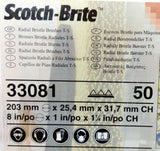 3M Scotch-Brite 33081 Radial Bristle Brush 50 Grit 8" x 1" x 1-1/4"