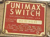 Unimax Switch  KLB-LH  Limit Switch 20 Amp 125/250 VAC