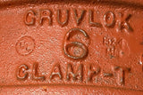 Gruvlok 7046 6" x 3" Ductile Iron Clamp-T W/ Grooved Branch 500 PSI Max