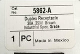 Pass & Seymour 5862-A Duplex Receptacle Brown 20A 250V (3 Available)