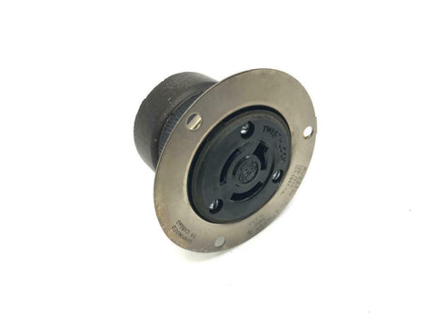 Hubbell 7328-G Twist Lock Female 3 Wire Polarized Flush Motor Plug Base