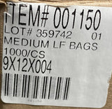 9" x 12" Lay Flat Open Top Clear Plastic Poly Bags 4 Mil (Case of 1000)