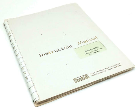 Fluke Model 931B RMS Differential Voltmeter Instruction Manual