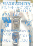 Matsushita HC4-H-AC100V 14-Pin Plug-In Relay 100/110V 5A 125/250VAC 1/10HP