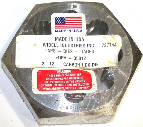 Widell Hex Rethreading Die for 2"-12 Thread 35012 New
