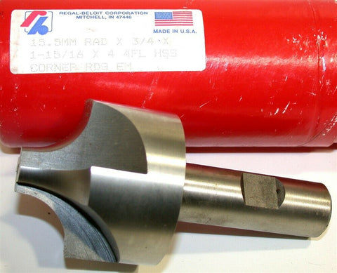 Up to 2 New Regal Beloit 15.5MM Diameter Corner Rounding 4 Flute End Mills