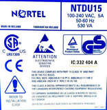 Nortel Networks MG-1000 Media Gateway NTDU15 100-240VAC 5A 50-60Hz 530VA