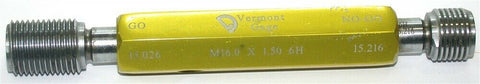 Vermont M16.0 X 1.50-6H thread Gage Go/No Go Plug Gage