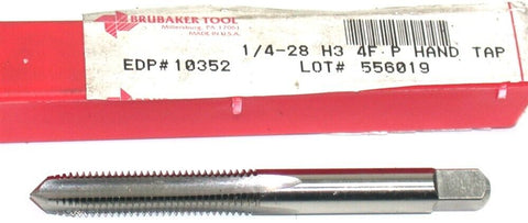 Brubaker 1/4-28 NC H3 4 flute plug Hand Tap 10352 New
