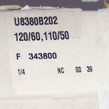 New Asco U8380B202  Solenoid Valve 110/120 VAC Coil 50/60 Hz 1/4 NPT