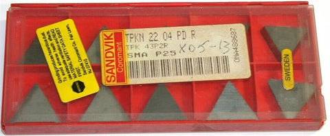 Lot of 10 Sandvik Indexable Milling Carbide Inserts TPKN 22 04 PD R P25