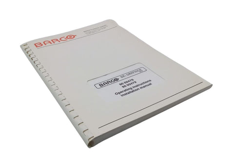 Barco SR-Graphics 400 90 00476 / 90 00479 Instruction Manual