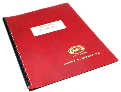 Biddle Instruments Model 577400-577450 Seely Motor Tester Instruction Manual