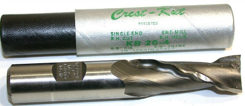 Up to 2 New Weldon 5/8" Diameter 5/8" Shank 2 Flute Crest-Kut End Mill KP 20-4
