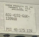 New Versa  ASG-4232-G6K-120V60  Solenoid Valve 120 VAC Coils 60 Hz 12 Watts