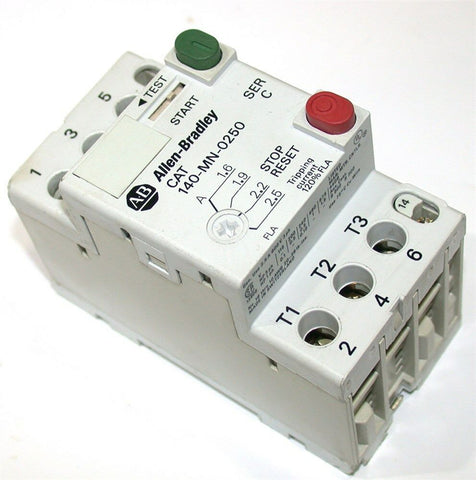 UP TO 3 ALLEN BRADLEY MANUAL MOTOR STARTERS 140-MN-0250 W/ AUX CONTACT 140-A10