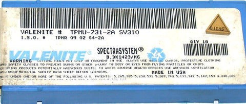 Lot of 9 New Valenite Indexable Boring Tool Carbide Inserts TPMU-731-2A SV310