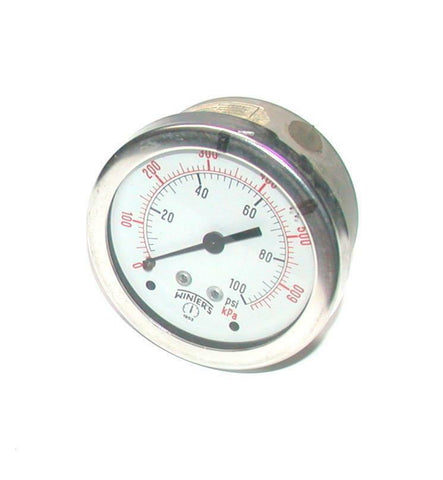 WINTERS  1953  BACK MOUNT PRESSURE GAUGE 1/4 NPT 0-160 PSI 600 kPa