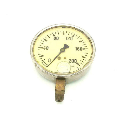 Ashcroft Liquid Filled Pressure Gauge 1/4 NPT 3-5/8" Face 0-200 PSI