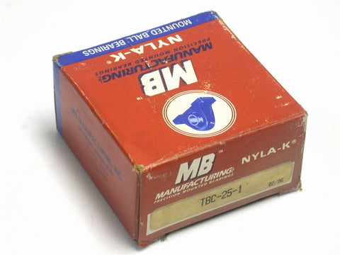 BRAND NEW IN BOX MB MANUFACTURING PILLOW BLOCK 1" ID 2 BOLT  TBC-25-1(2 AVAIL)