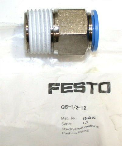 Up to 14 New Festo QS-1/2-12 Push-in fittings 153010