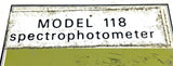Varian Instrument Model 118 Spectrophotometer Instruction Manual