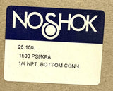 NoShok 25.100.1500 Pressure Gauge 1500 PSI 1/4" NPT Bottom Mount