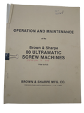 Brown & Sharpe - 00 Ultramatic Screw Machines Manual