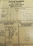 Cutler-Hammer DG321U 30A Safety Switch 3 Pole 240VAC