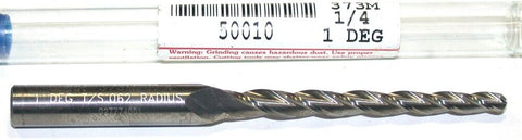 Garr Tool 3-Flute Carbide 1/8" 1° Taper End Mill Helix Cut 1/4" Shank 50010